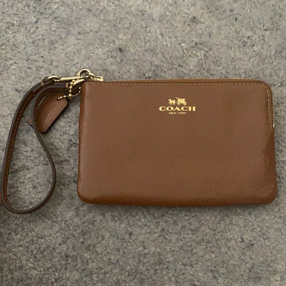 Brown coach wristlet